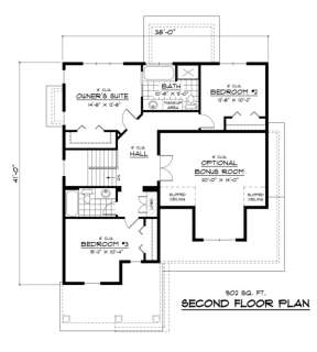 Second Floor for House Plan #098-00081
