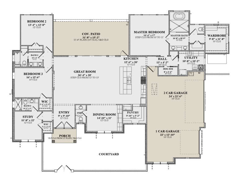 Contemporary Plan - 2,936 Square Feet, 3-4 Bedrooms, 3.5 Bathrooms ...