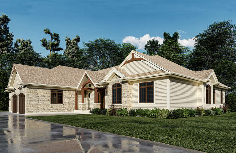 House Plan House Plan #30412 Angled Front Elevation