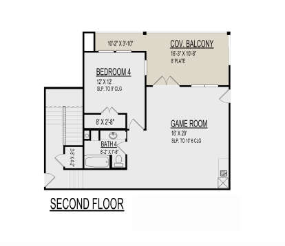 Second Floor for House Plan #9300-00071