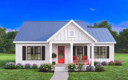 Modern Farmhouse House Plan #009-00389 Elevation Photo