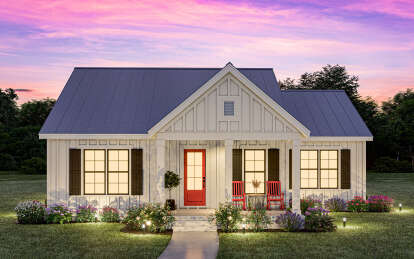 Modern Farmhouse House Plan #009-00389 Elevation Photo