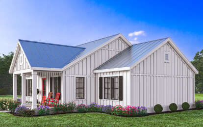 Modern Farmhouse House Plan #009-00389 Elevation Photo