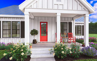 Modern Farmhouse House Plan #009-00389 Elevation Photo