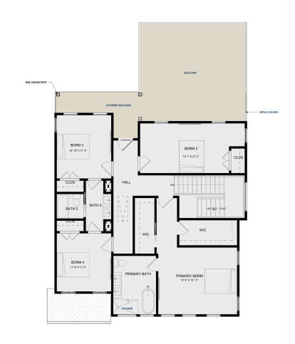Second Floor for House Plan #9185-00010