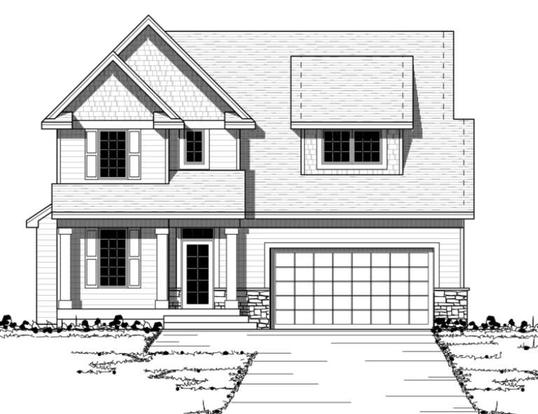 Narrow Lot House Plan #098-00083 Elevation Photo