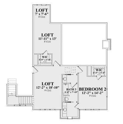 Second Floor for House Plan #9300-00073