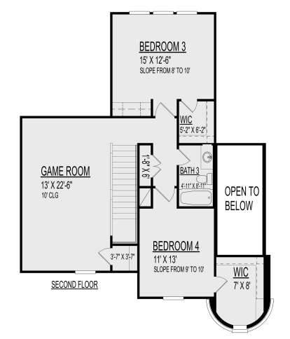 Second Floor for House Plan #9300-00074