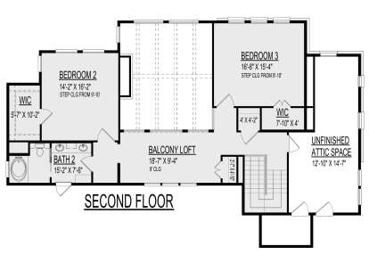 Second Floor for House Plan #9300-00076