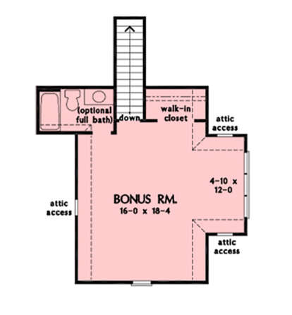 Bonus Room for House Plan #2865-00414