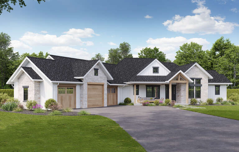 House Plan House Plan #30455 Angled Front Elevation