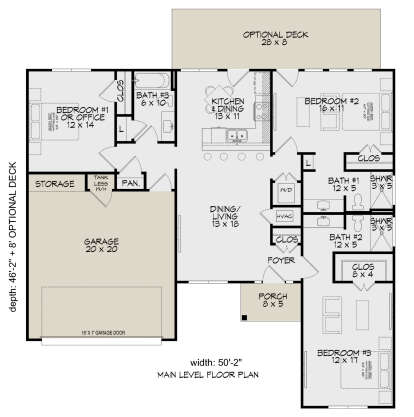 Main Floor  for House Plan #3367-00071