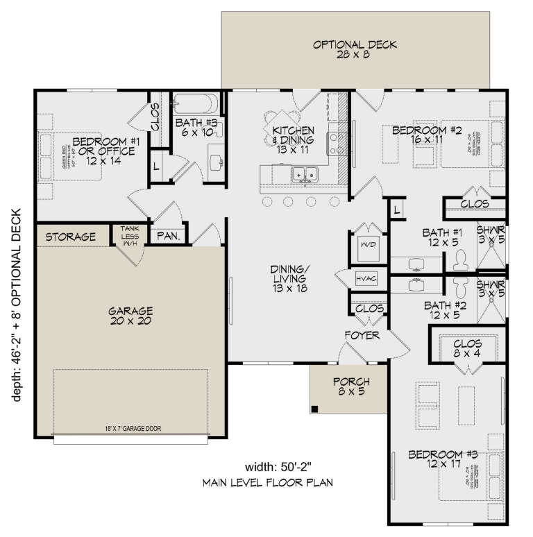 House Plan House Plan #30463 Drawing 1
