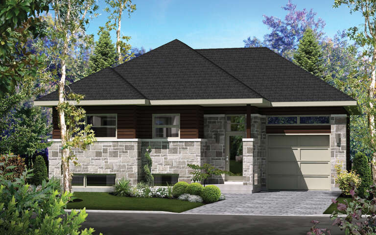 House Plan House Plan #30469 Angled Front Elevation