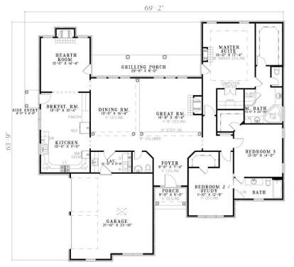 Floorplan 1 for House Plan #110-00091