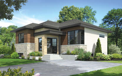 Modern House Plan #6146-00579 Elevation Photo