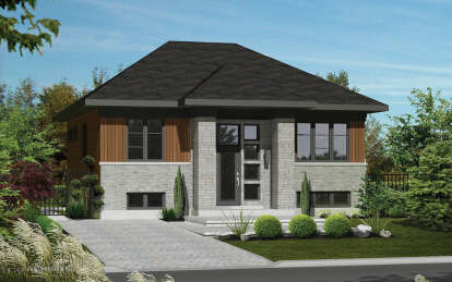 Modern House Plan #6146-00582 Elevation Photo