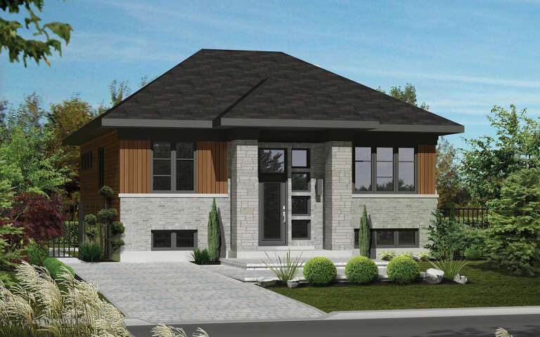 House Plan House Plan #30475 Angled Front Elevation