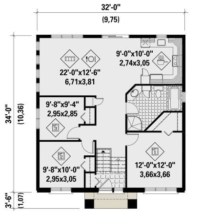 Main Floor  for House Plan #6146-00582