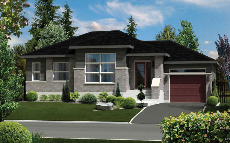 House Plan House Plan #30477 Angled Front Elevation