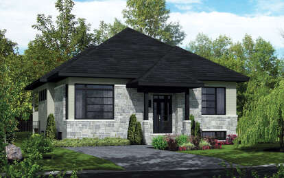 Contemporary House Plan #6146-00586 Elevation Photo
