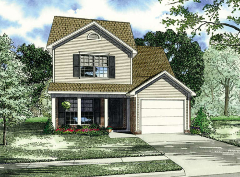 Narrow Lot House Plan #110-00092 Elevation Photo