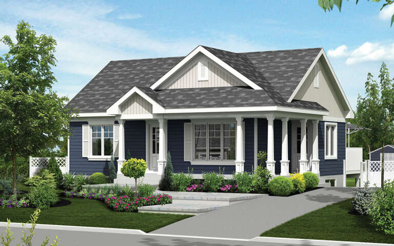 House Plan House Plan #30480 Angled Front Elevation