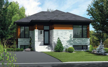 Modern House Plan #6146-00588 Elevation Photo