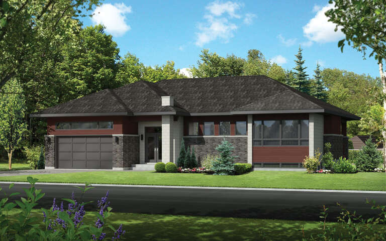 House Plan House Plan #30482 Angled Front Elevation