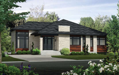 Modern House Plan #6146-00592 Elevation Photo