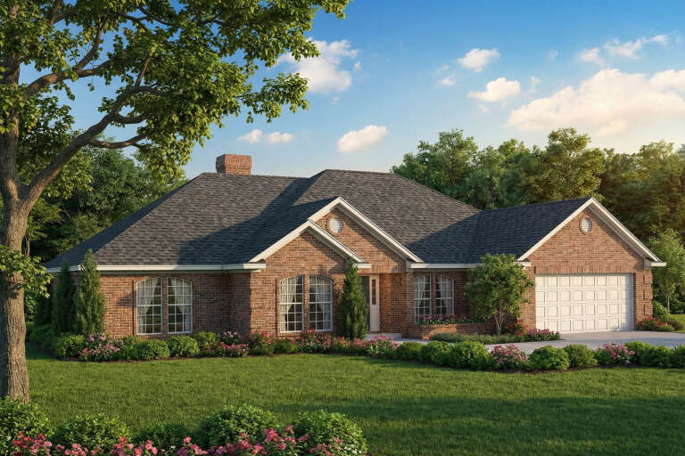 House Plan House Plan #3049 Angled Front Elevation