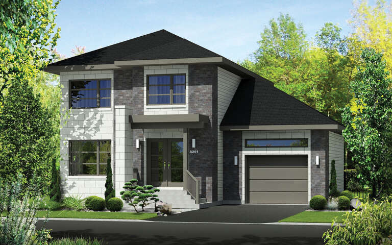 House Plan House Plan #30492 Angled Front Elevation