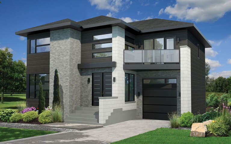 House Plan House Plan #30493 Angled Front Elevation