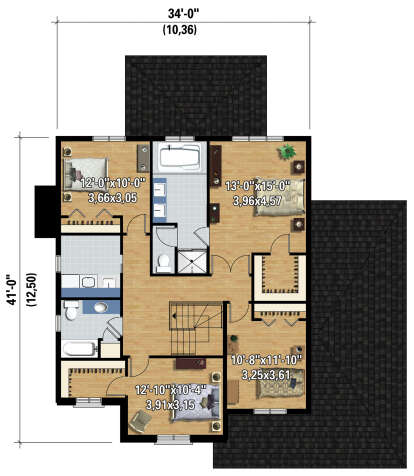 Second Floor for House Plan #6146-00602