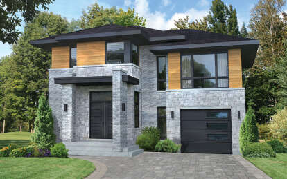 Modern House Plan #6146-00603 Elevation Photo