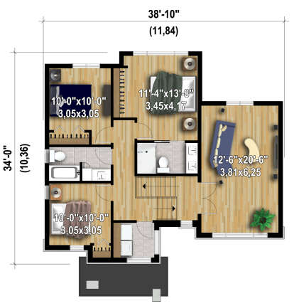 Second Floor for House Plan #6146-00603