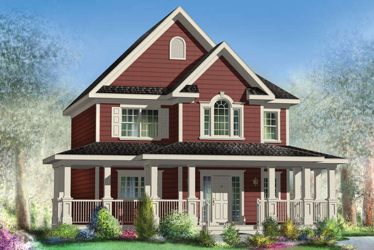 House Plan House Plan #30498 Angled Front Elevation