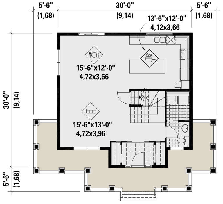 House Plan House Plan #30498 Drawing 1
