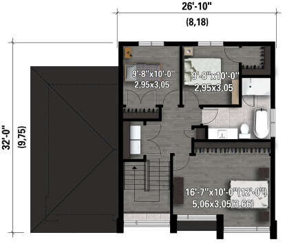 Second Floor for House Plan #6146-00606