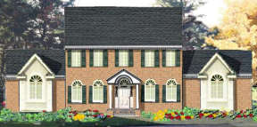 Colonial House Plan #033-00077 Elevation Photo