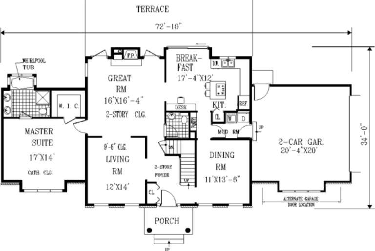 House Plan House Plan #305 Drawing 1