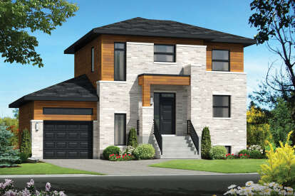 Modern House Plan #6146-00611 Elevation Photo