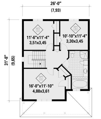 Second Floor for House Plan #6146-00612