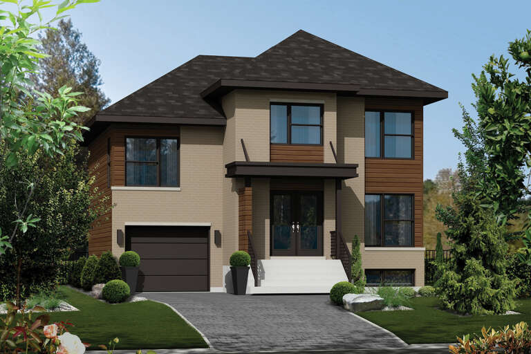 House Plan House Plan #30508 Angled Front Elevation