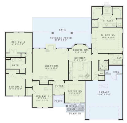 Floorplan 1 for House Plan #110-00095