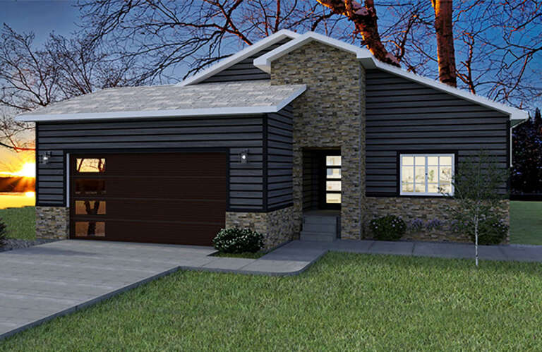 House Plan House Plan #30514 Angled Front Elevation