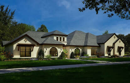 European House Plan #5445-00527 Elevation Photo