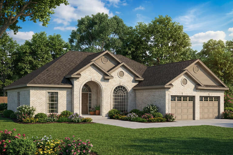 House Plan House Plan #3053 Angled Front Elevation