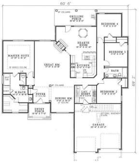 Floorplan 1 for House Plan #110-00097