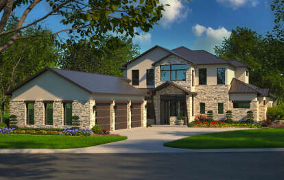 Contemporary House Plan #5445-00528 Elevation Photo